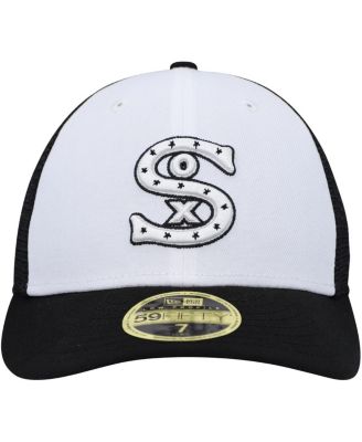 Men's White/Black Chicago White Sox 2023 On-Field Batting Practice Low Profile 59FIFTY Fitted Hat