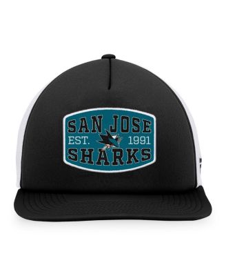 Men's Black/White San Jose Sharks Foam Front Patch Trucker Snapback Hat