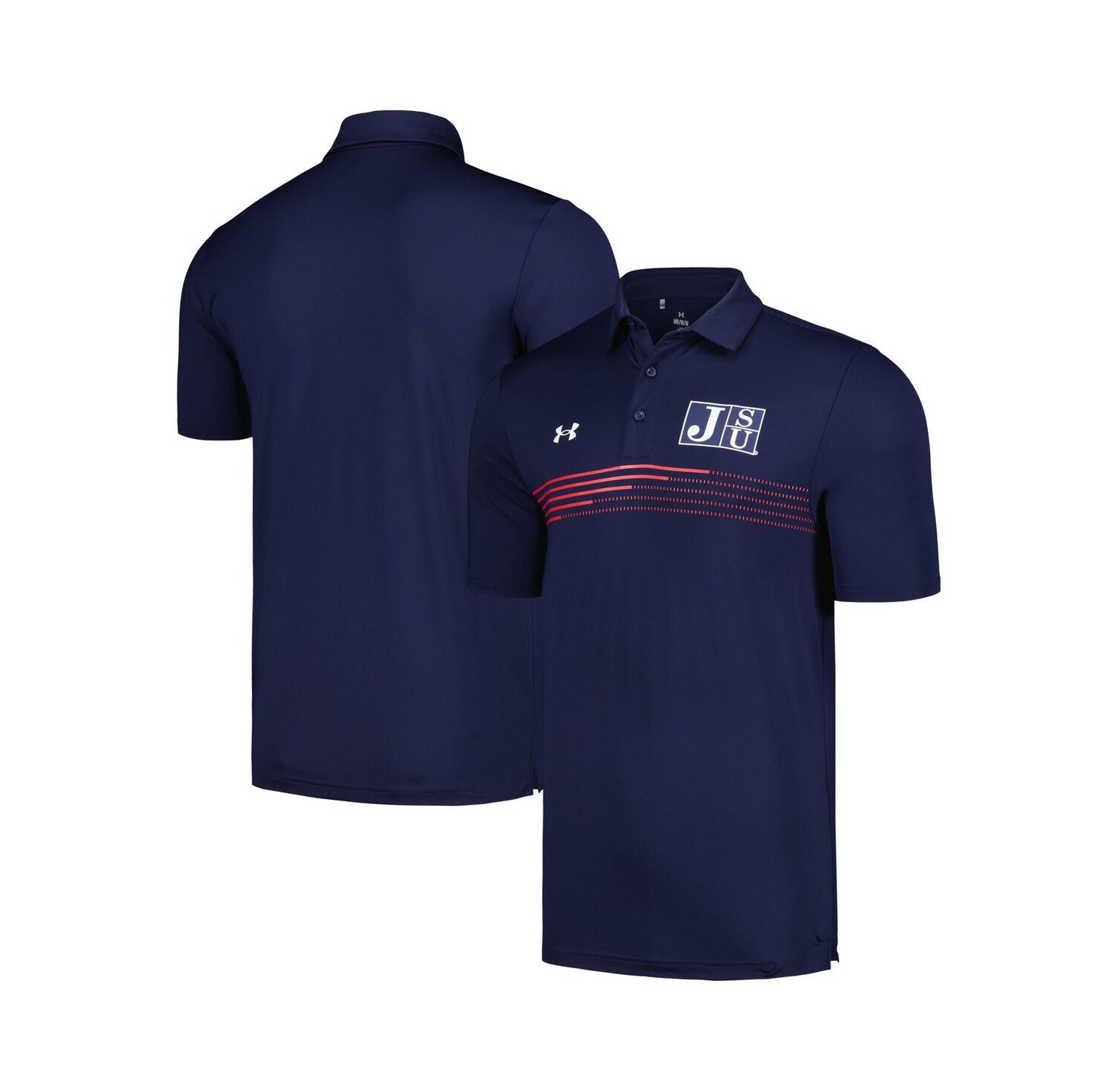 Men's Navy Jackson State Tigers Tee to Green Stripe Polo