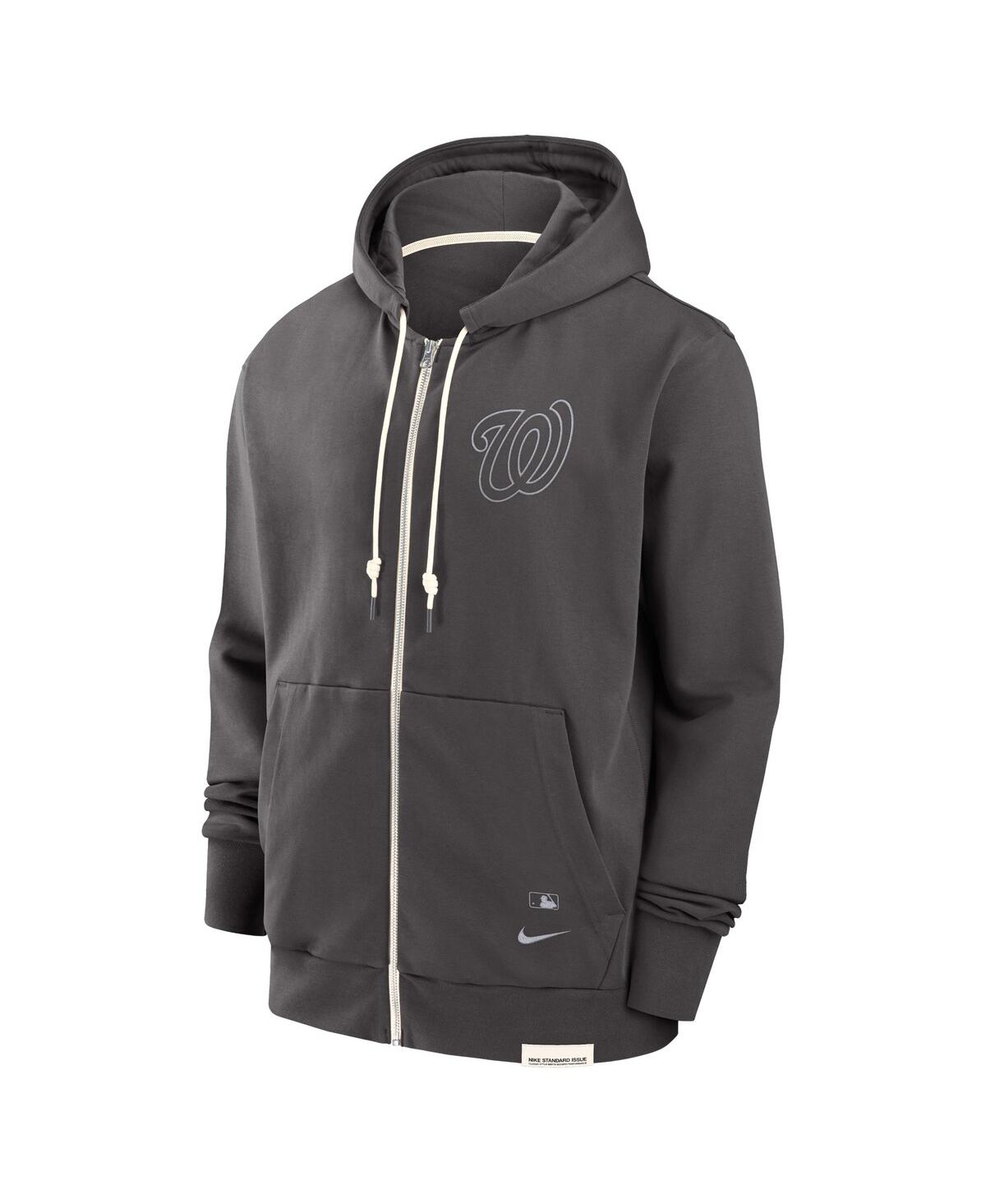 Nike Men'sWashington Nationals Authentic Collection Travel Player Performance Full-Zip Hoodie - Charcoal