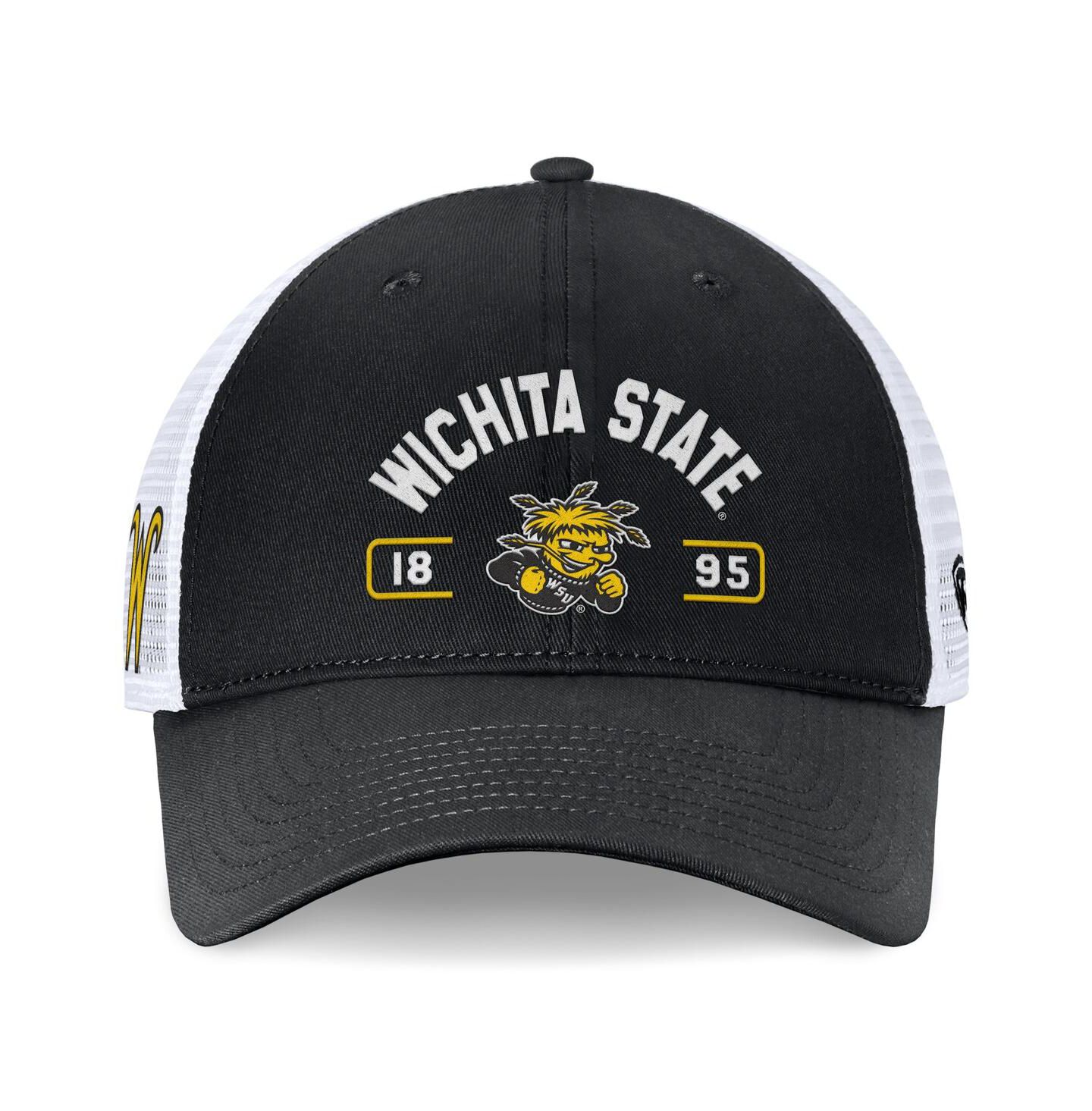 Мужская кепка Top of the World Black/White Wichita State Shockers Free Kick Trucker Adjustable Hat — фото 3