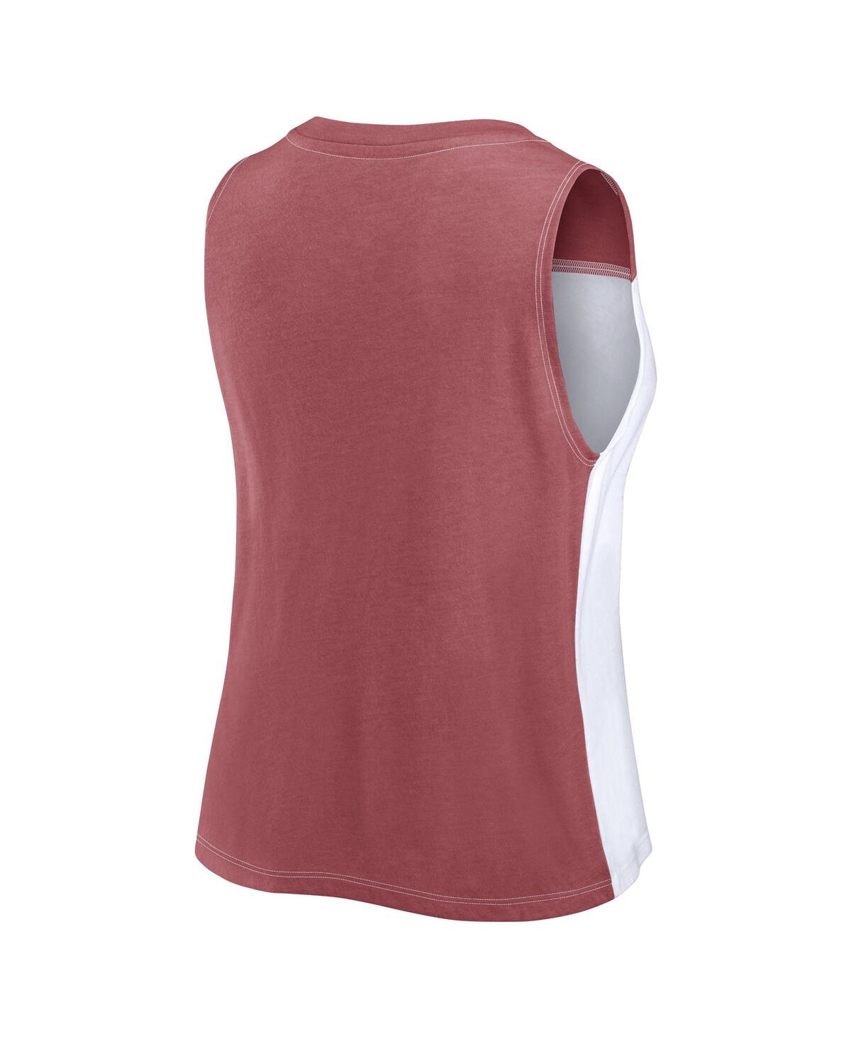 Fanatics Women's Garnet/white Florida State Seminoles Colorblock High Neck Tank Top In Garnet,white