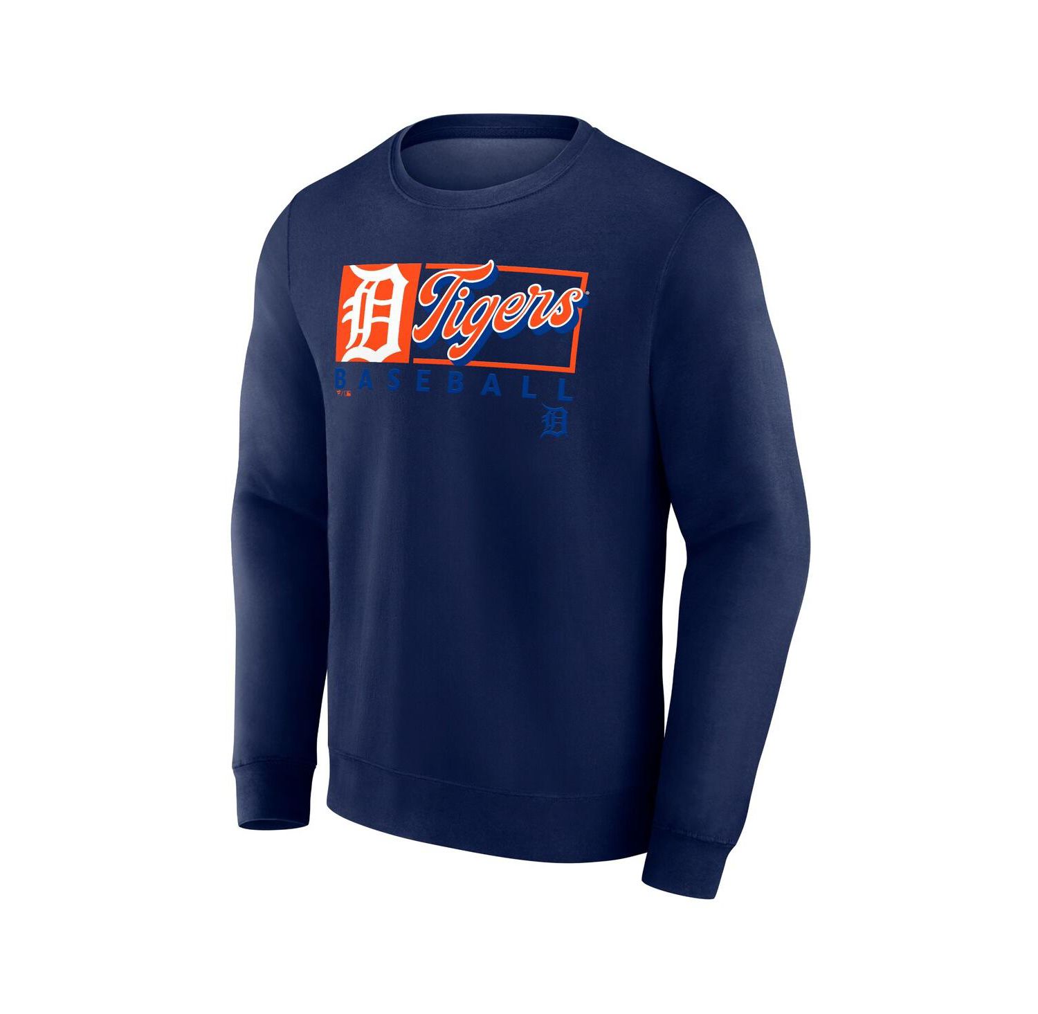 Men's Navy Detroit Tigers Focus Fleece Pullover Sweatshirt