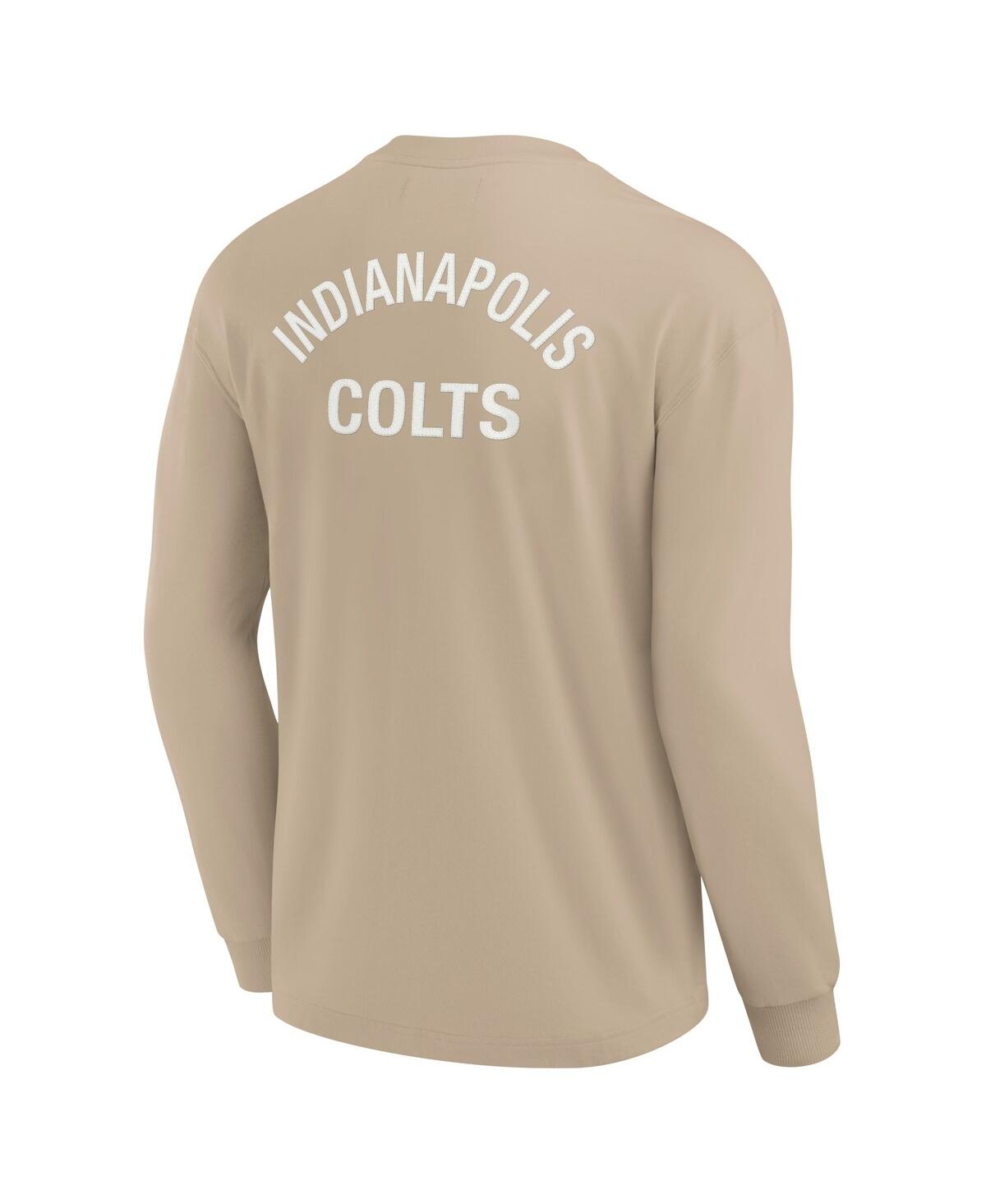 Fanatics Men's And Women's Khaki Indianapolis Colts Elements Super Soft Long Sleeve T-shirt In Khaki