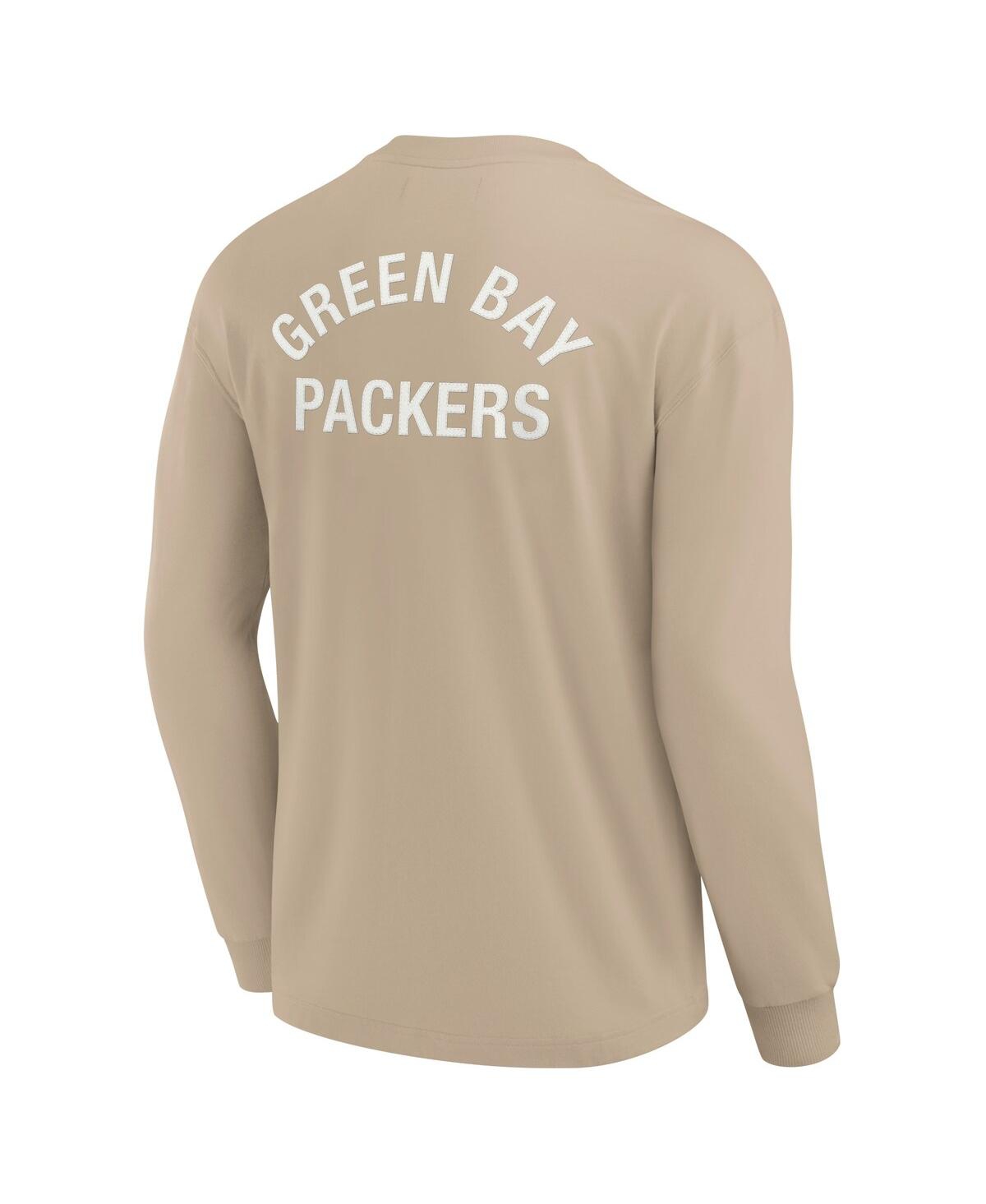 Fanatics Men's And Women's Khaki Green Bay Packers Elements Super Soft Long Sleeve T-shirt In Khaki