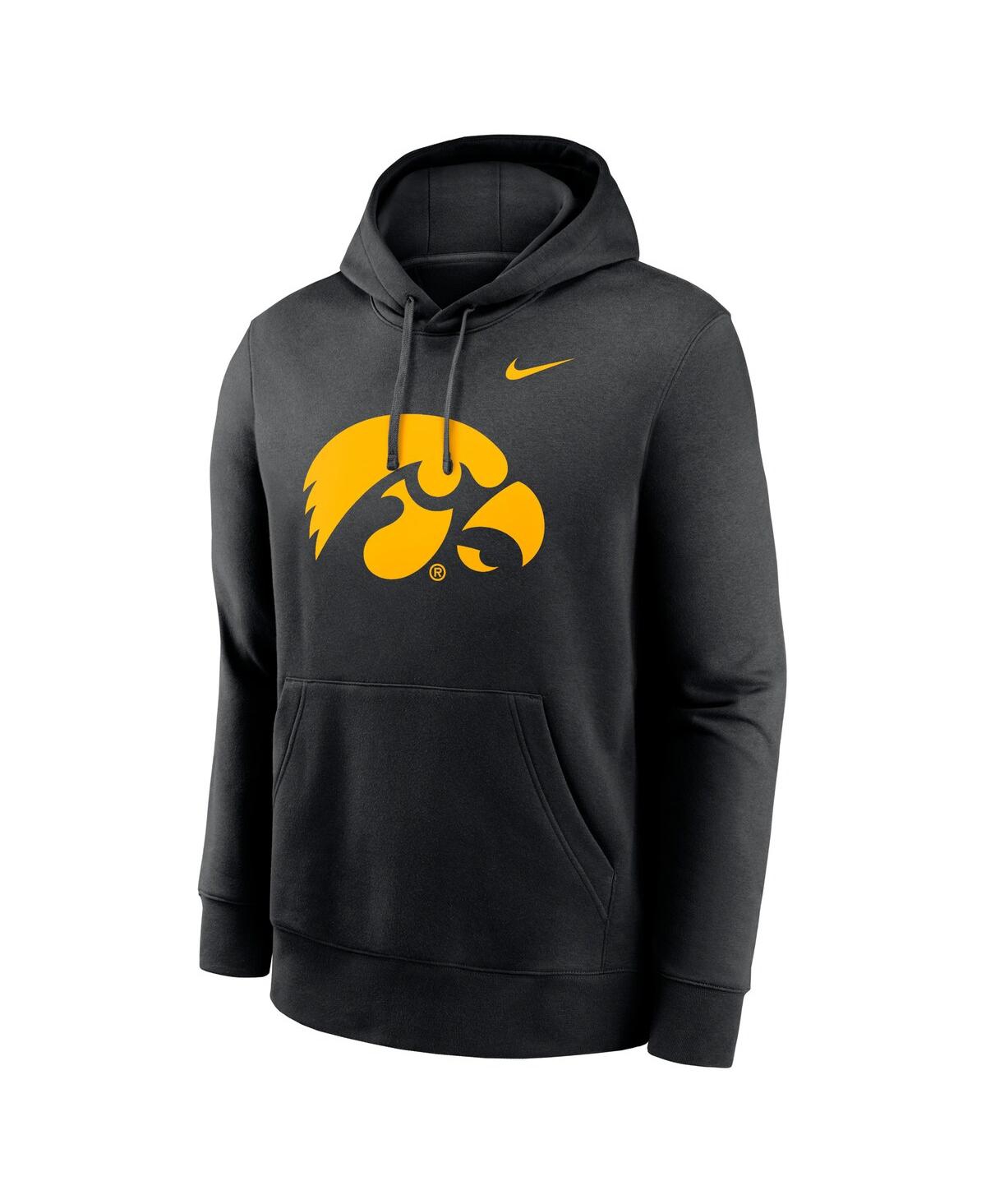 Nike Black Iowa Hawkeyes Primetime Club Fleece Pullover Hoodie In Gray