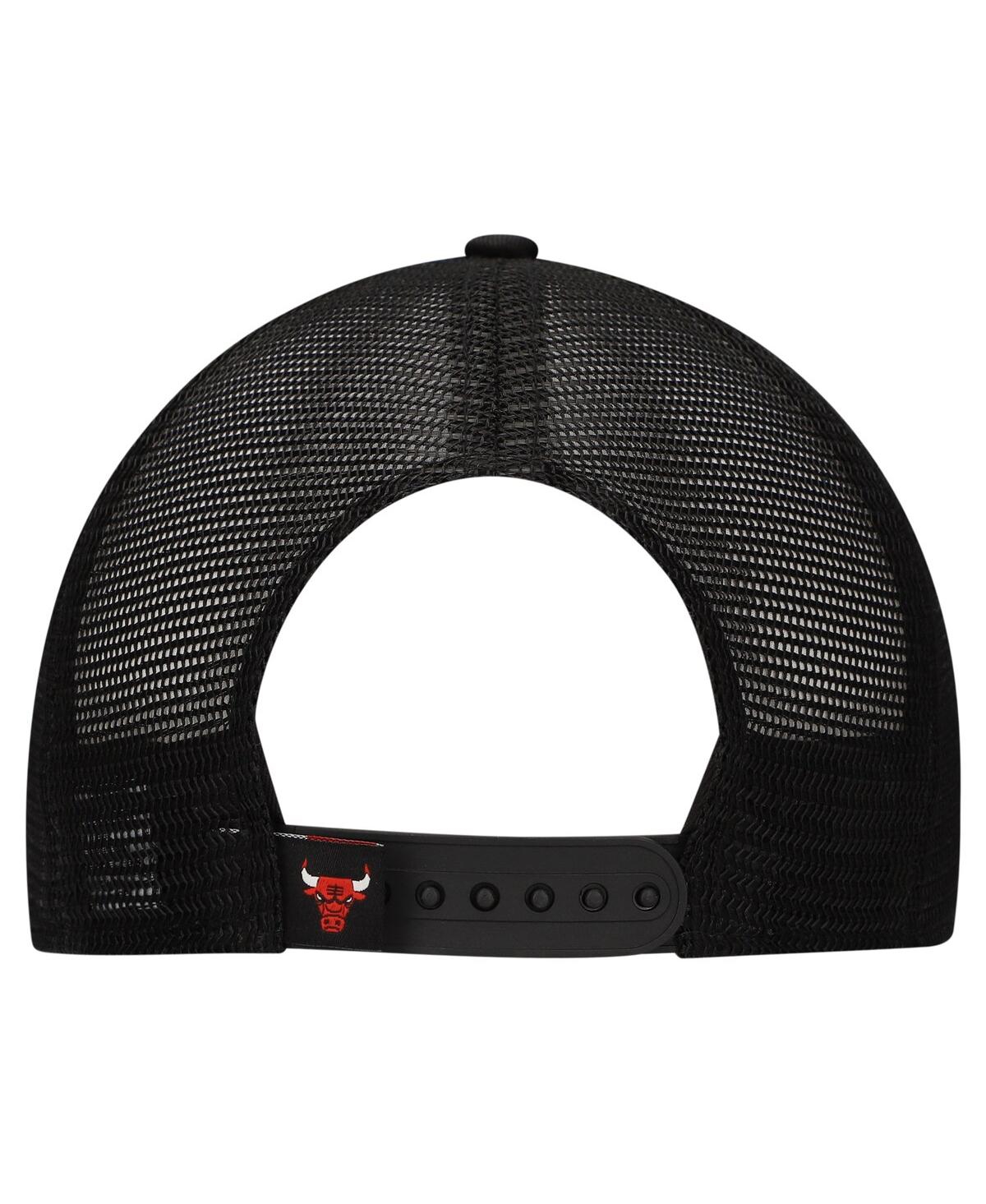 New Era Big Boys And Girls White/black Chicago Bulls Court Sport Mascot 9fifty Snapback Hat In White,black