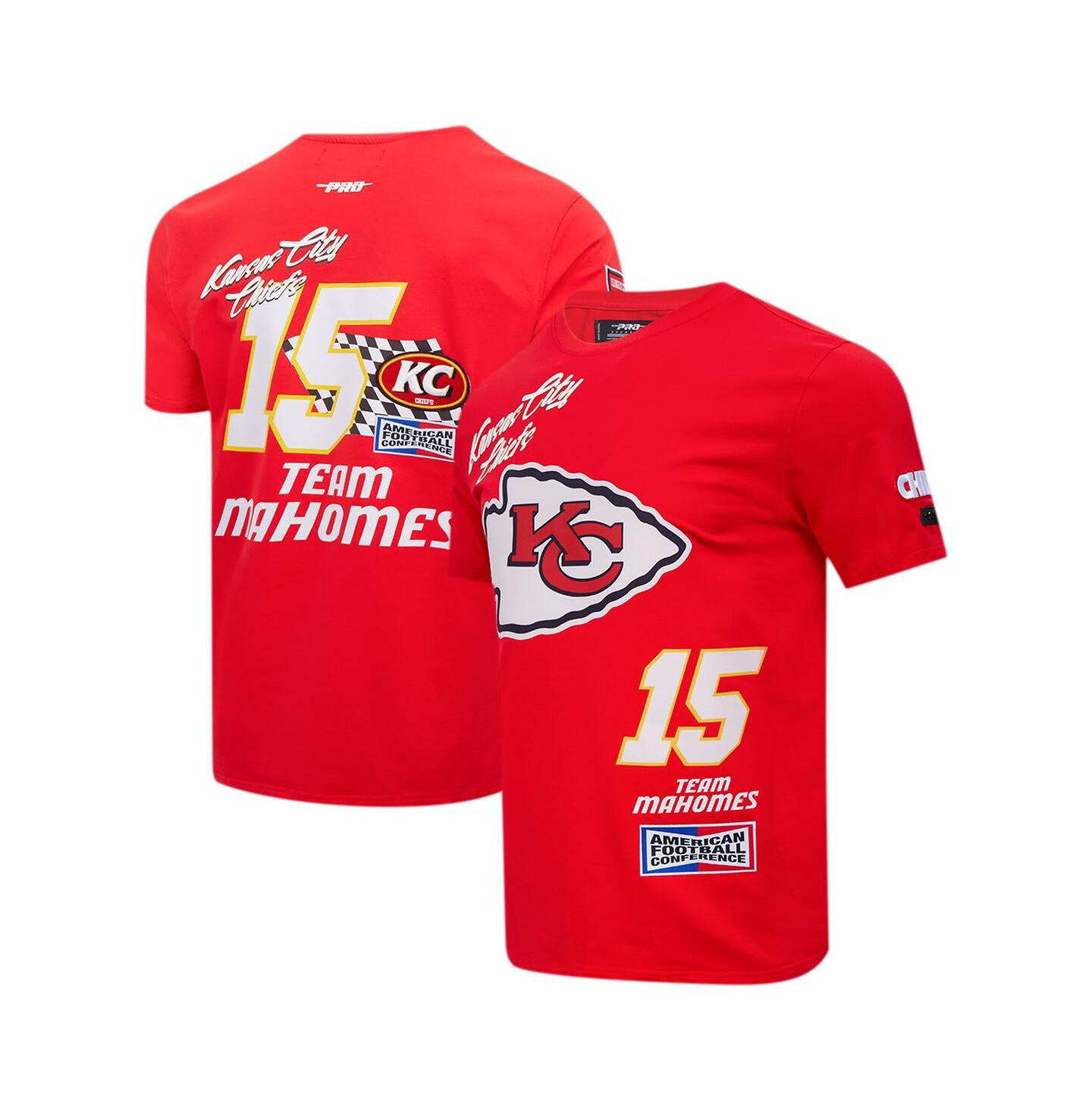 Мужская футболка Pro Standard Patrick Mahomes Red Kansas City Chiefs Fast Lane Name & Number Player — фото 1