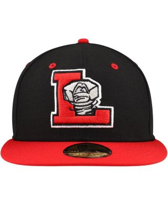 Men's Black/Red Lansing Lugnuts Authentic Collection 59FIFTY Fitted Hat