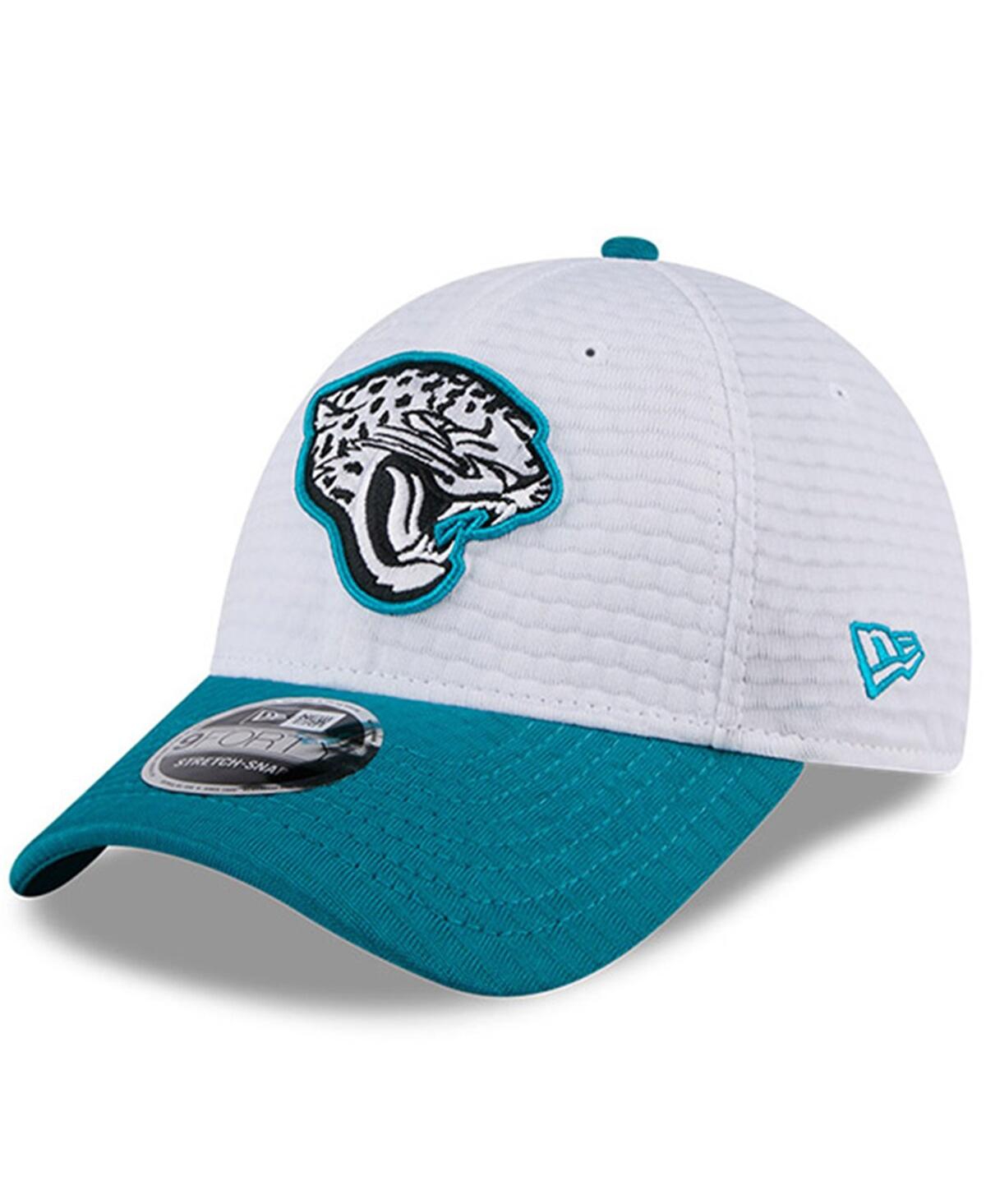 New Era Big Boys And Girls White/teal Jacksonville Jaguars 2024 Nfl Training Camp 9forty Adjustable Hat In White,teal