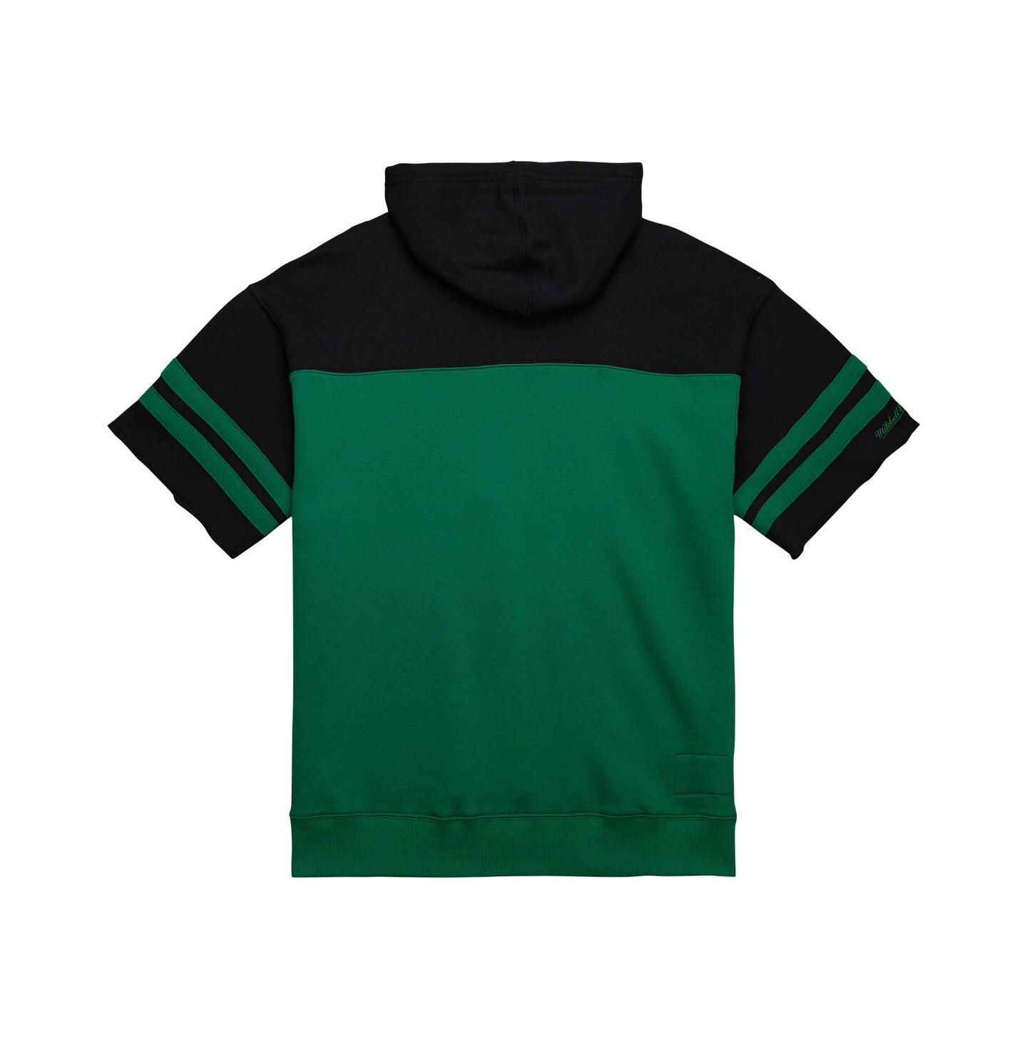 Мужское худи Mitchell & Ness Kelly-Green New York Jets Off Field Vintage-like Logo Short Sleeve Pullover — фото 3