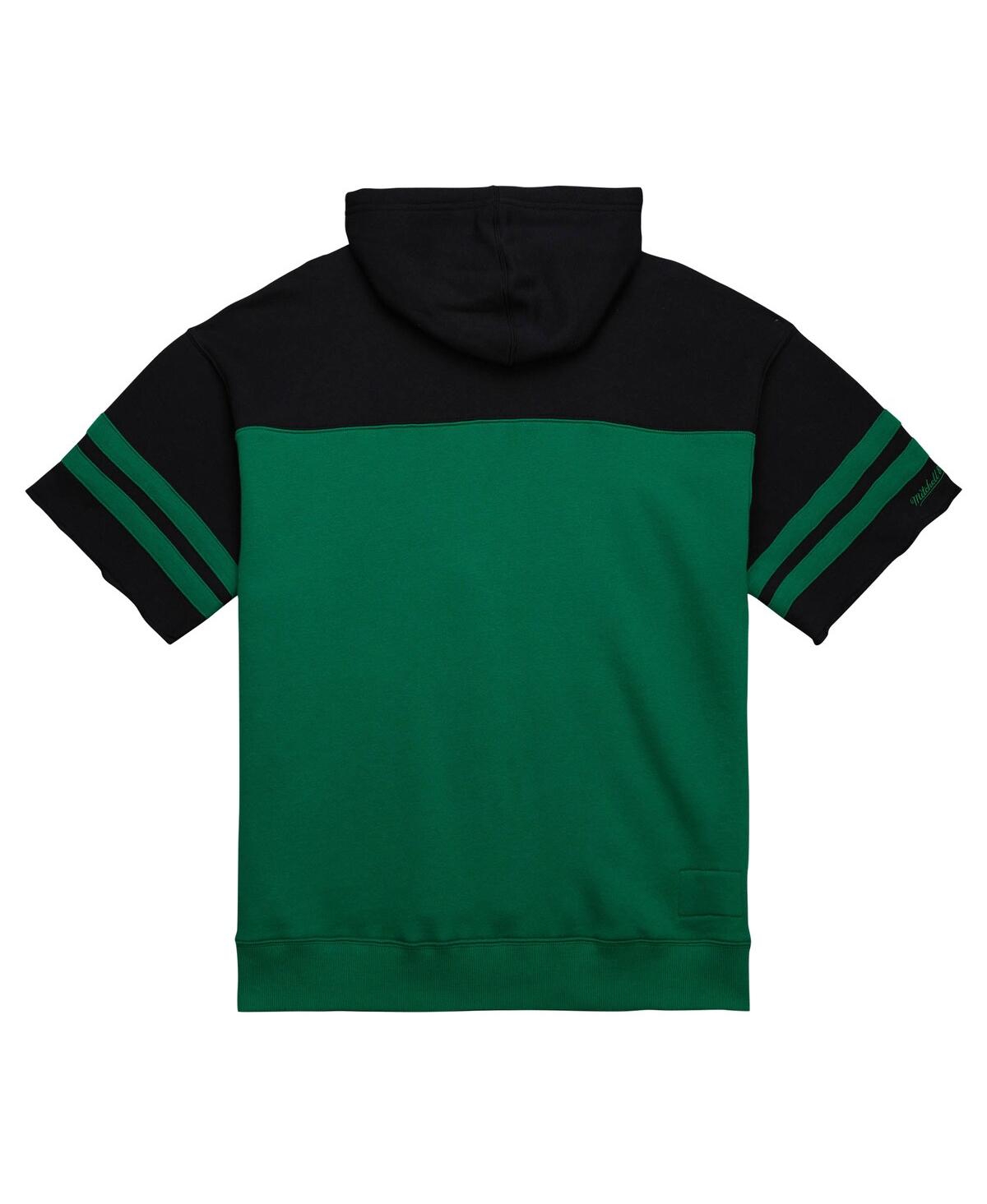 Mitchell & Ness Men's Kelly-Green New York Jets Off Field Vintage-like Logo Short Sleeve Pullover Hoodie