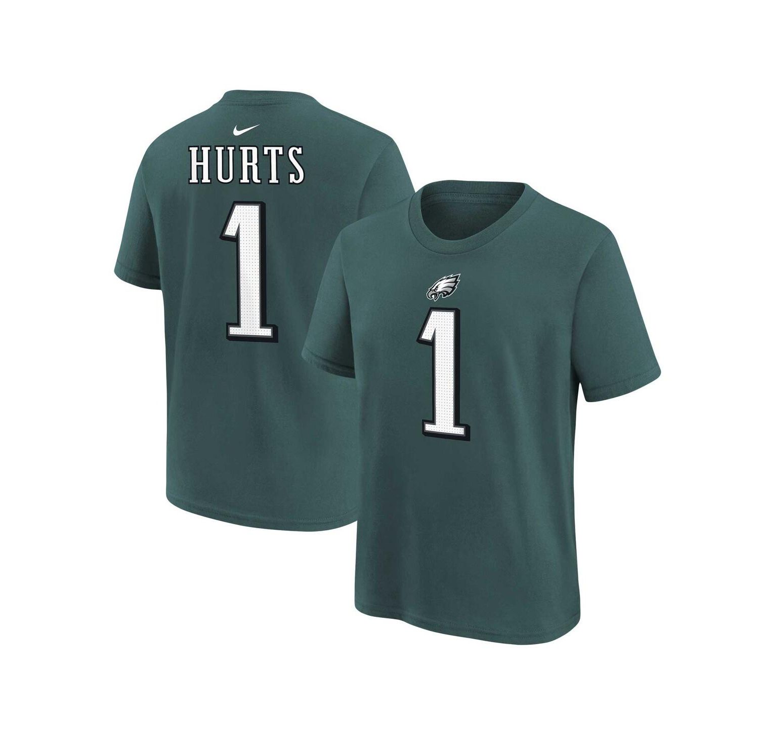 Big Boys and Girls Jalen Hurts Midnight Green Philadelphia Eagles Player Name & Number T-Shirt