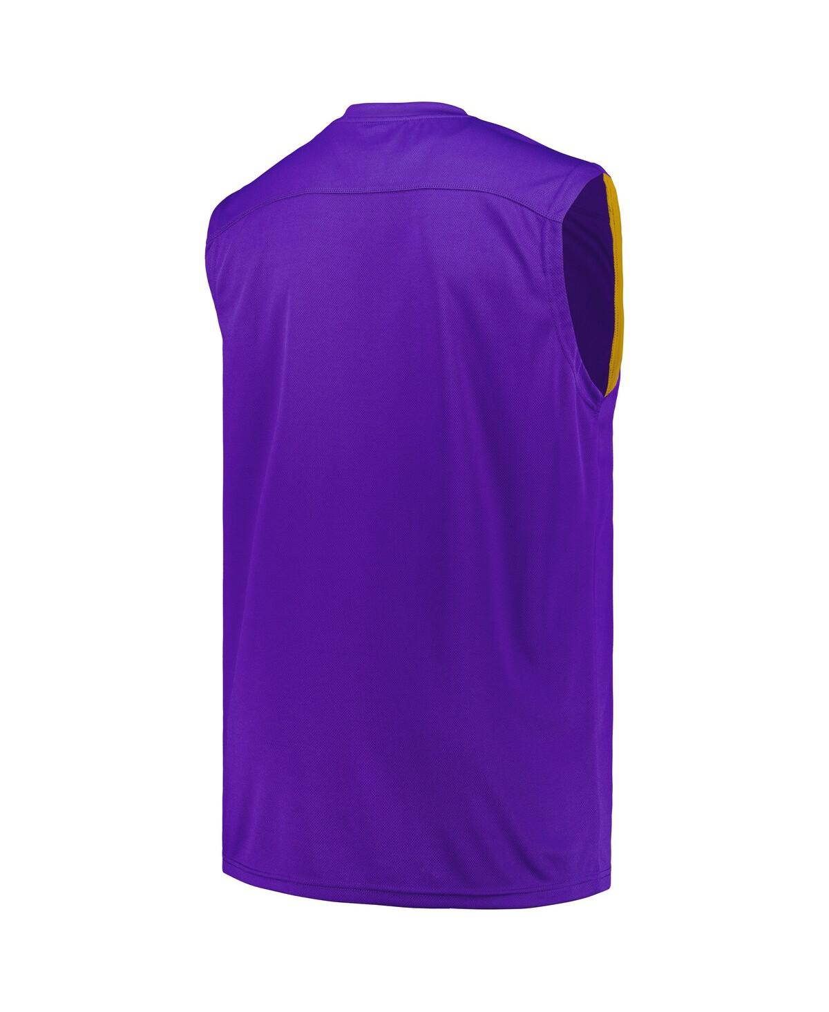 Fanatics Men'sLos Angeles Lakers Big Tall Birdseye Muscle Tank Top - Purple, Gold
