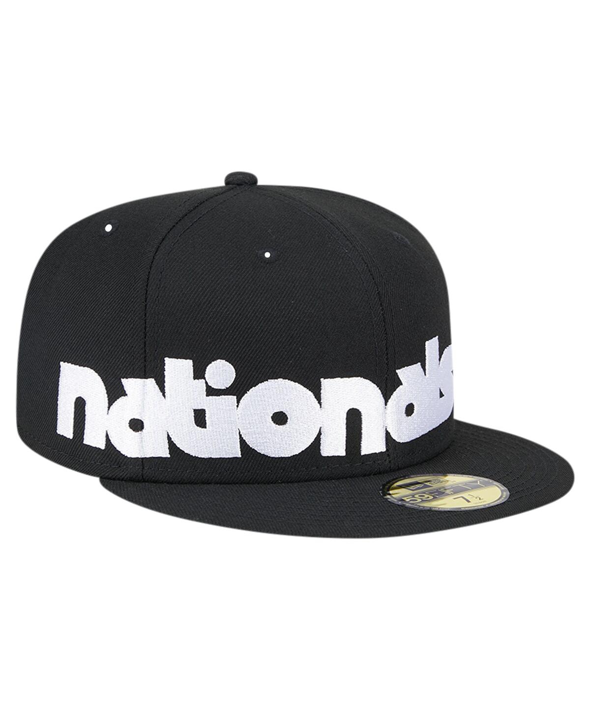 New Era Men's Black Washington Nationals Checkered Undervisor 59FIFTY Fitted Hat