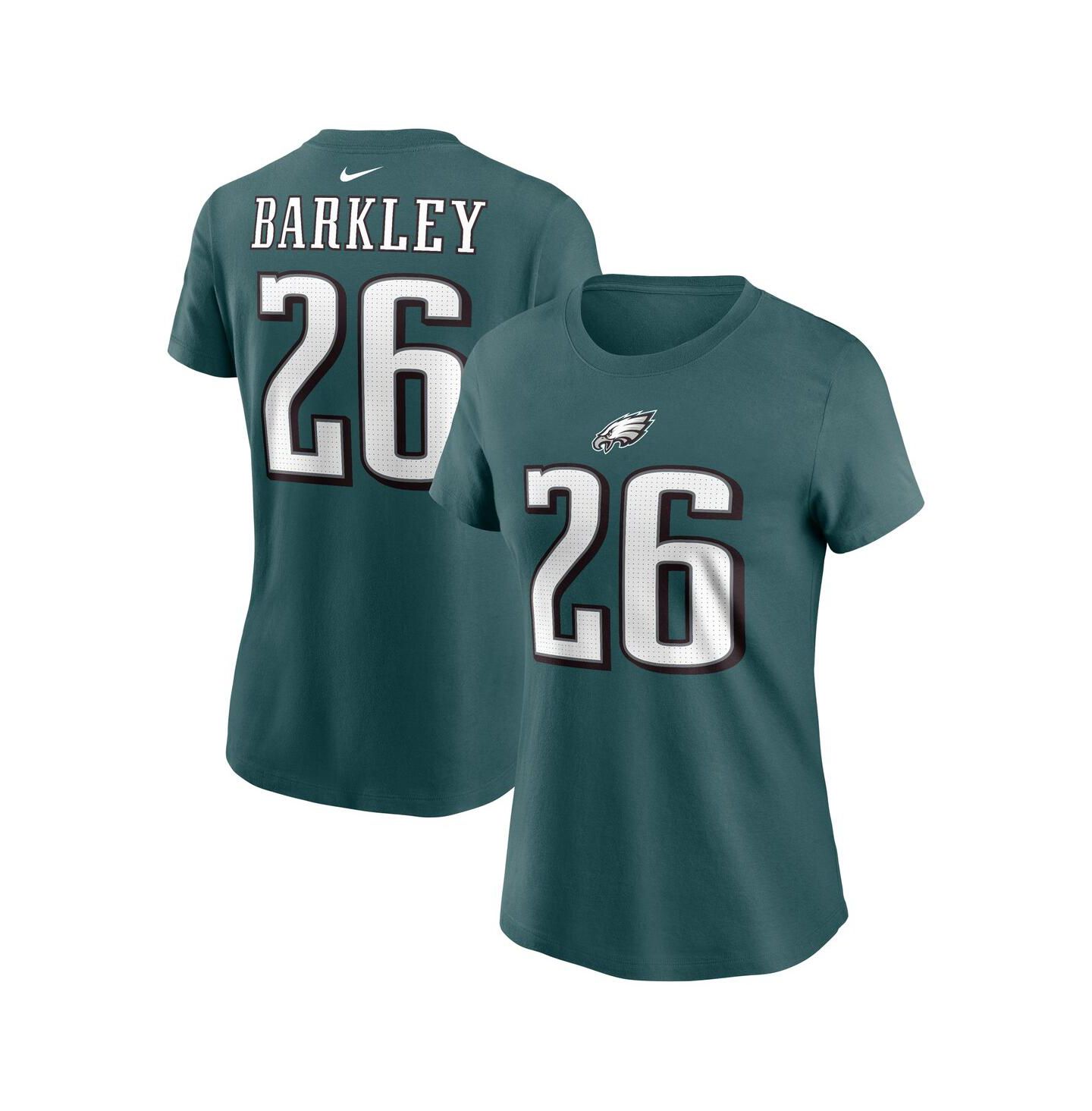 Женская футболка Nike Saquon Barkley Midnight Green Philadelphia Eagles Player Name & Number — фото 1