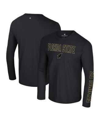 Men's Black Florida State Seminoles Color Pop Active Blend 2-Hit Long Sleeve T-Shirt