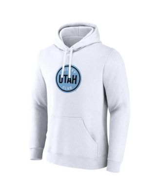 Men's White Utah Hockey Club Draft Logo Pullover Hoodie