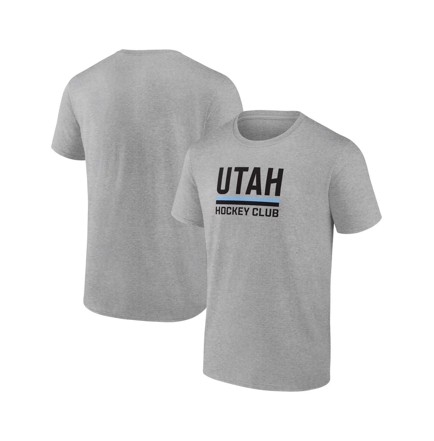 Мужская футболка Fanatics Heather Gray Utah Hockey Club Draft Logo — фото 1
