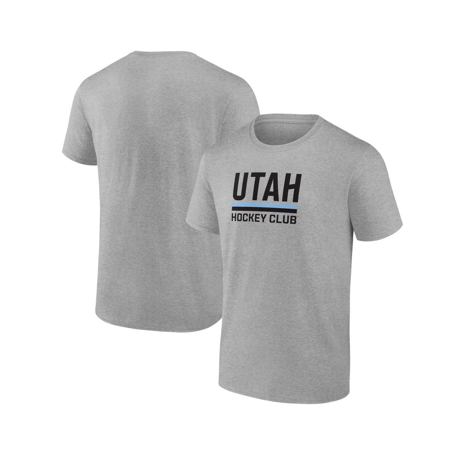 Men's Heather Gray Utah Hockey Club Draft Logo T-Shirt