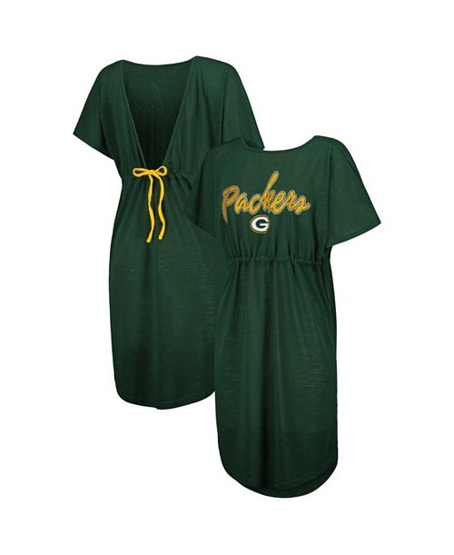 alfani G-III 4Her by Carl Banks Women's Green Green Bay Packers Versus Swim Cover-Up Sports Fan Shop