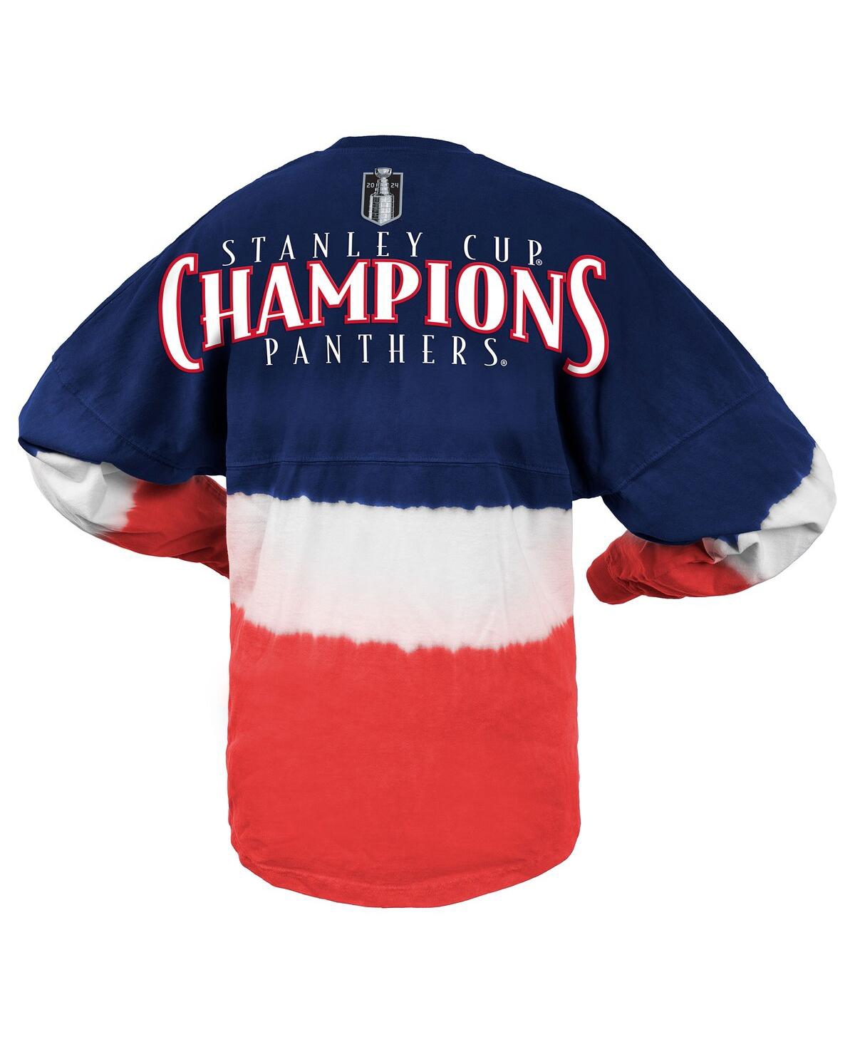 Fanatics Women'sFlorida Panthers 2024 Stanley Cup Champions Ombre Spirit Long Sleeve Top - Red, Blue