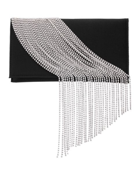 Женский клатч Nina Crystal Chain Slim Envelope Clutch, цвет: Чёрный