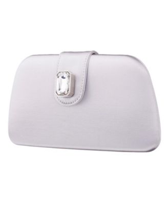 Crystal Embellished Tab Minaudiere Clutch