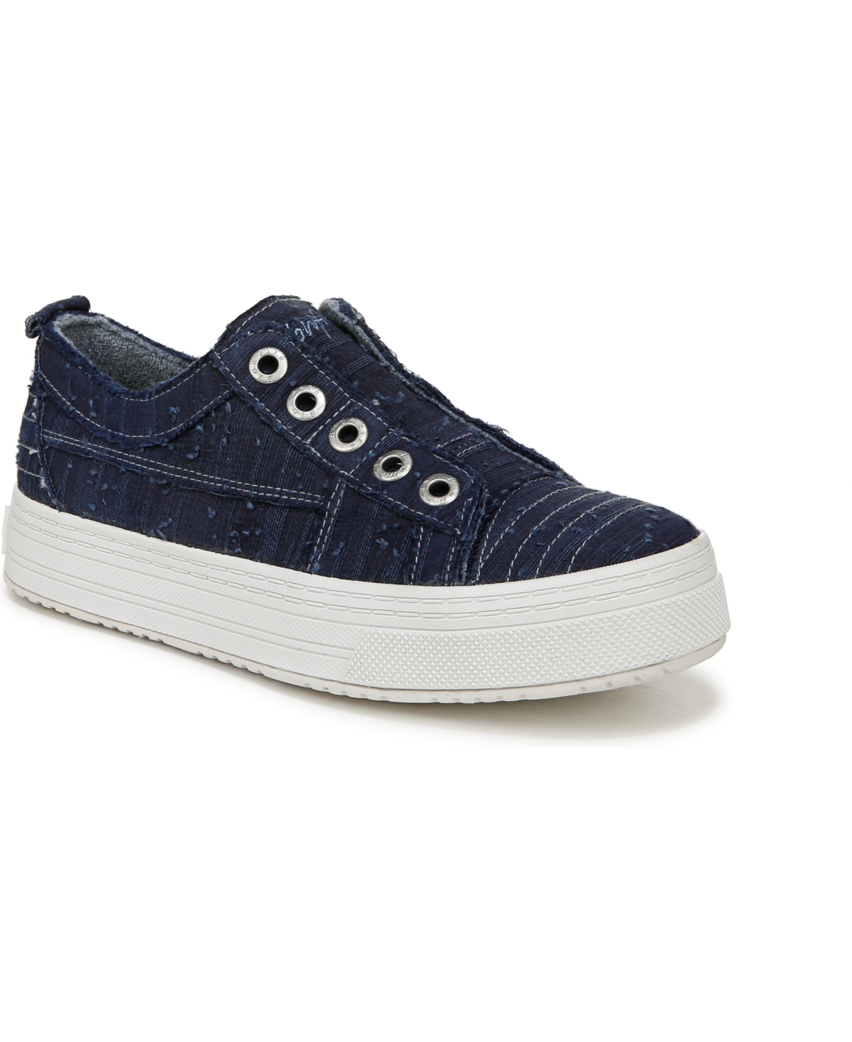 Blowfish Malibu Women's Super Play Slip On Platform Sneakers - Indigo Washed Linen