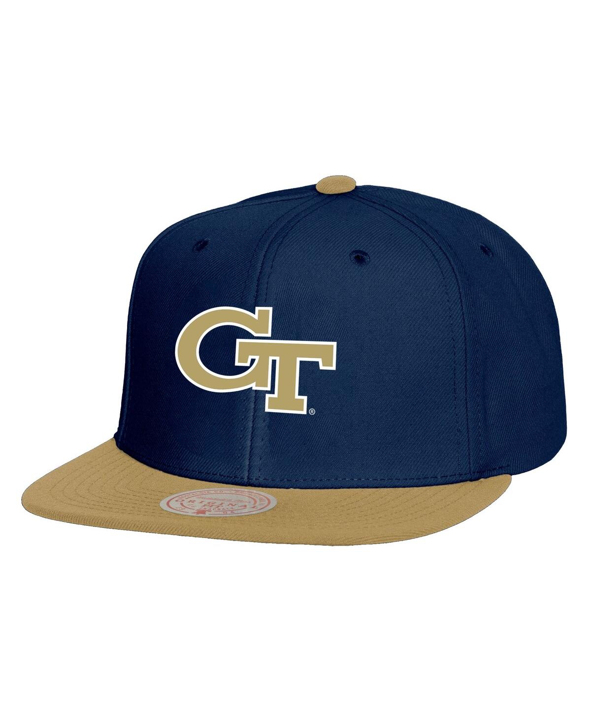 Mitchell & Ness Men's Navy/gold Georgia Tech Yellow Jackets 2-tone 2.0 Snapback Hat In Navy,gold