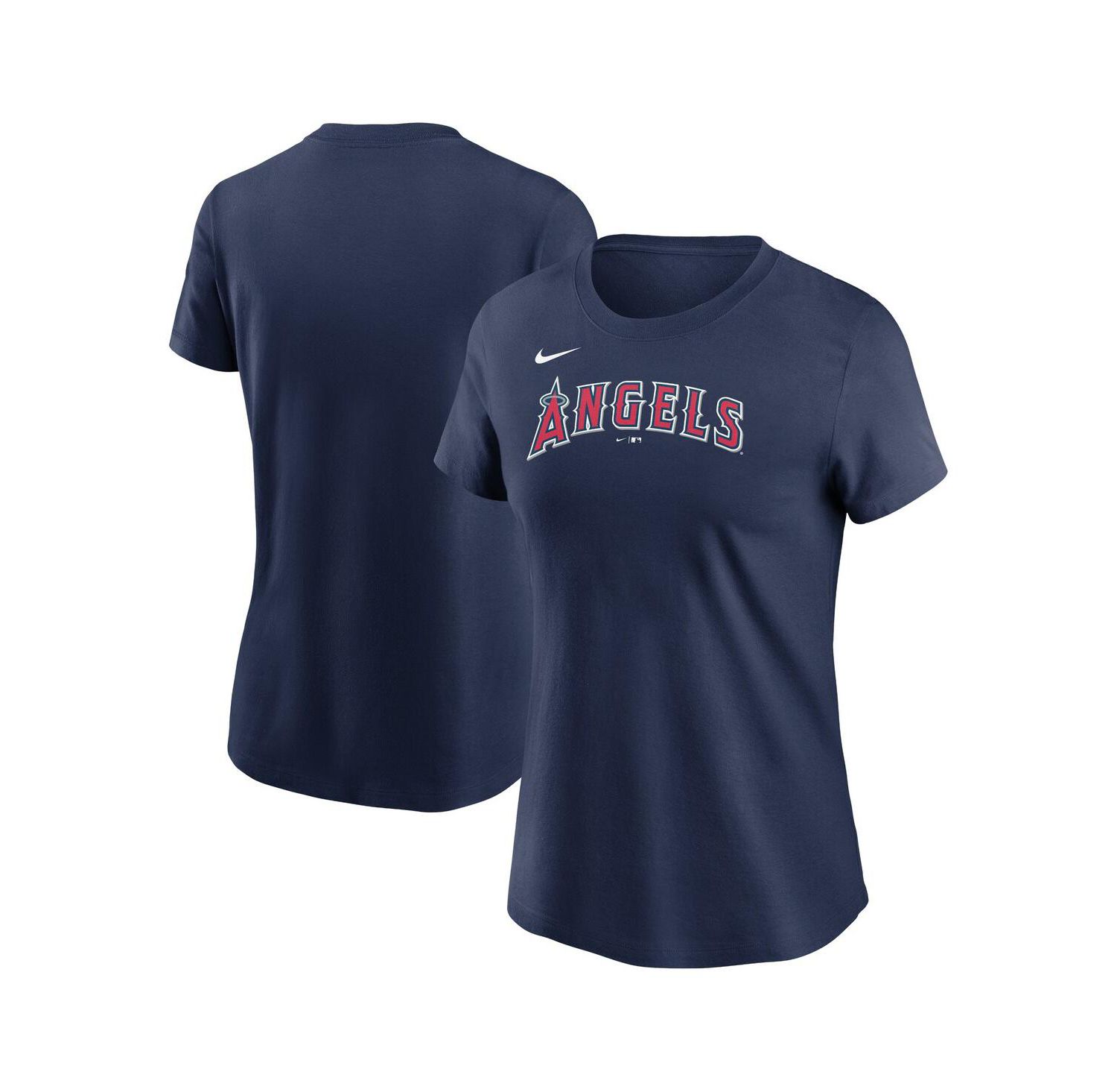 Women's Navy Los Angeles Angels Wordmark T-Shirt