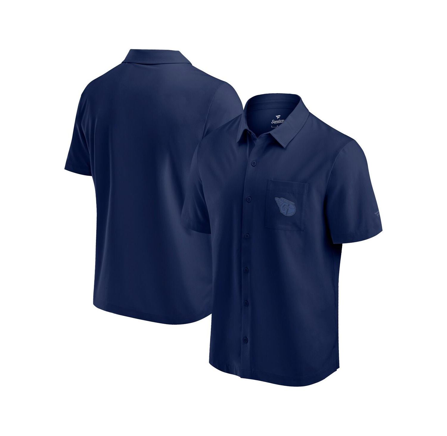 Men's Navy Cleveland Guardians Front Office Button-Up Shirt