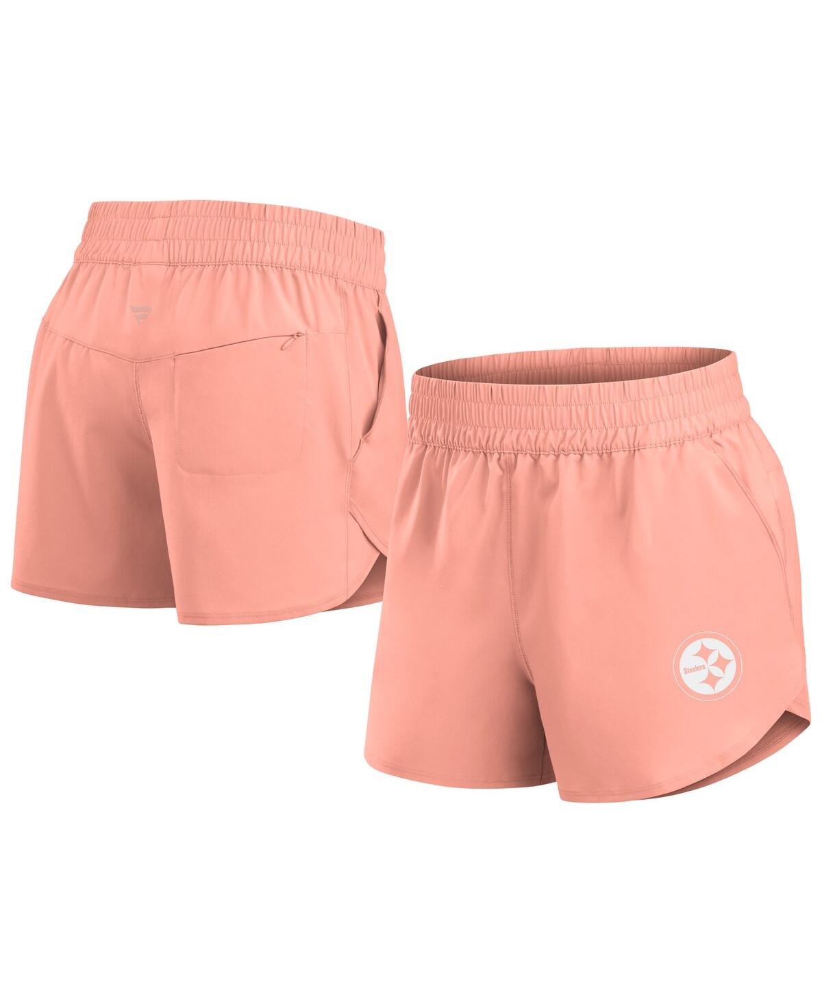 Women's Coral Pittsburgh Steelers Front Office Woven Shorts - Coral