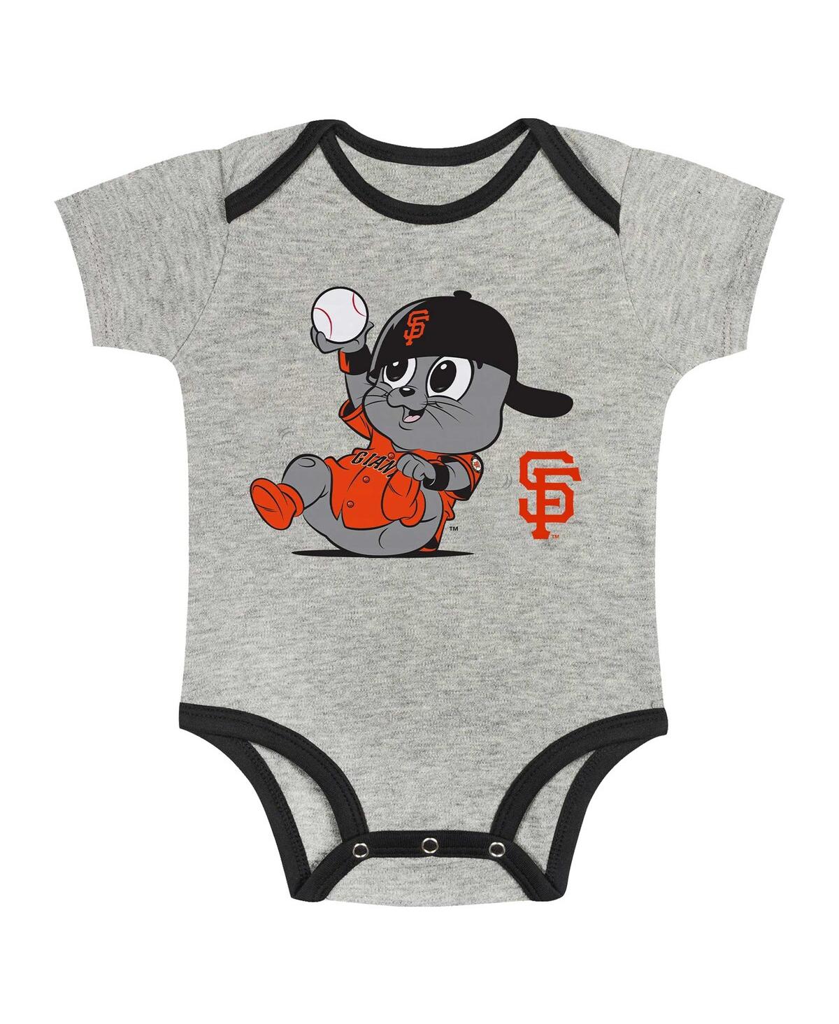 Outerstuff Newborn Baby Boys and GirlsWhite San Francisco Giants Two-Pack Play Ball Bodysuit Set - Gray, White
