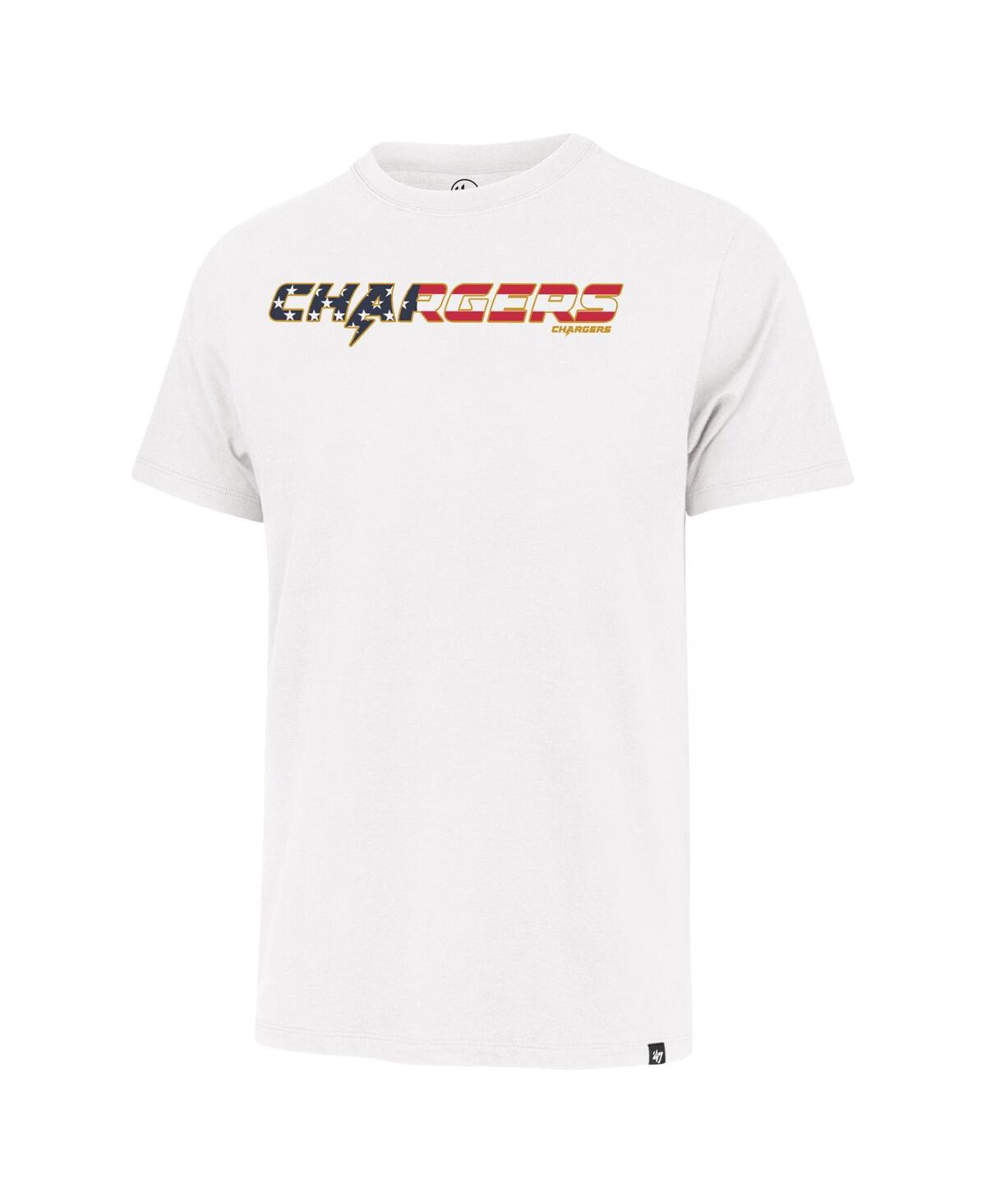 47 Brand Men's White Los Angeles Chargers Flag Script Franklin T-shirt In White
