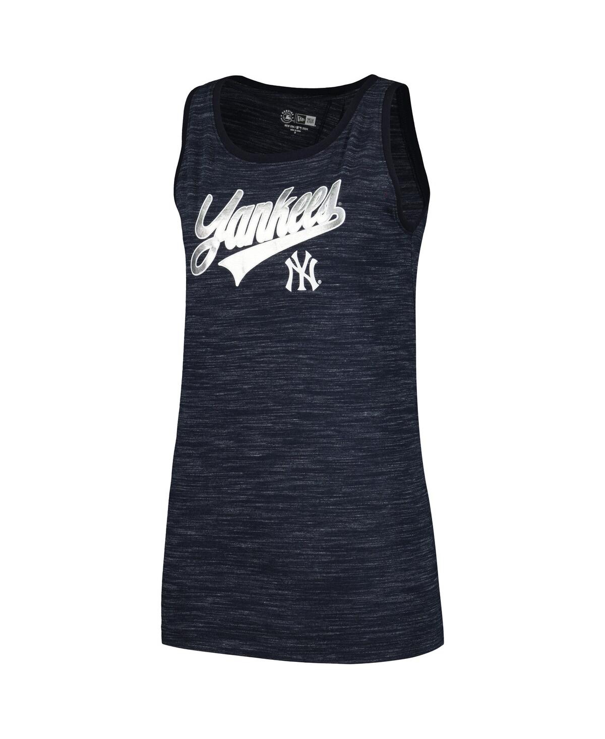 NEW ERA WOMEN'S NAVY NEW YORK YANKEES SPACE-DYE ACTIVE TANK TOP 