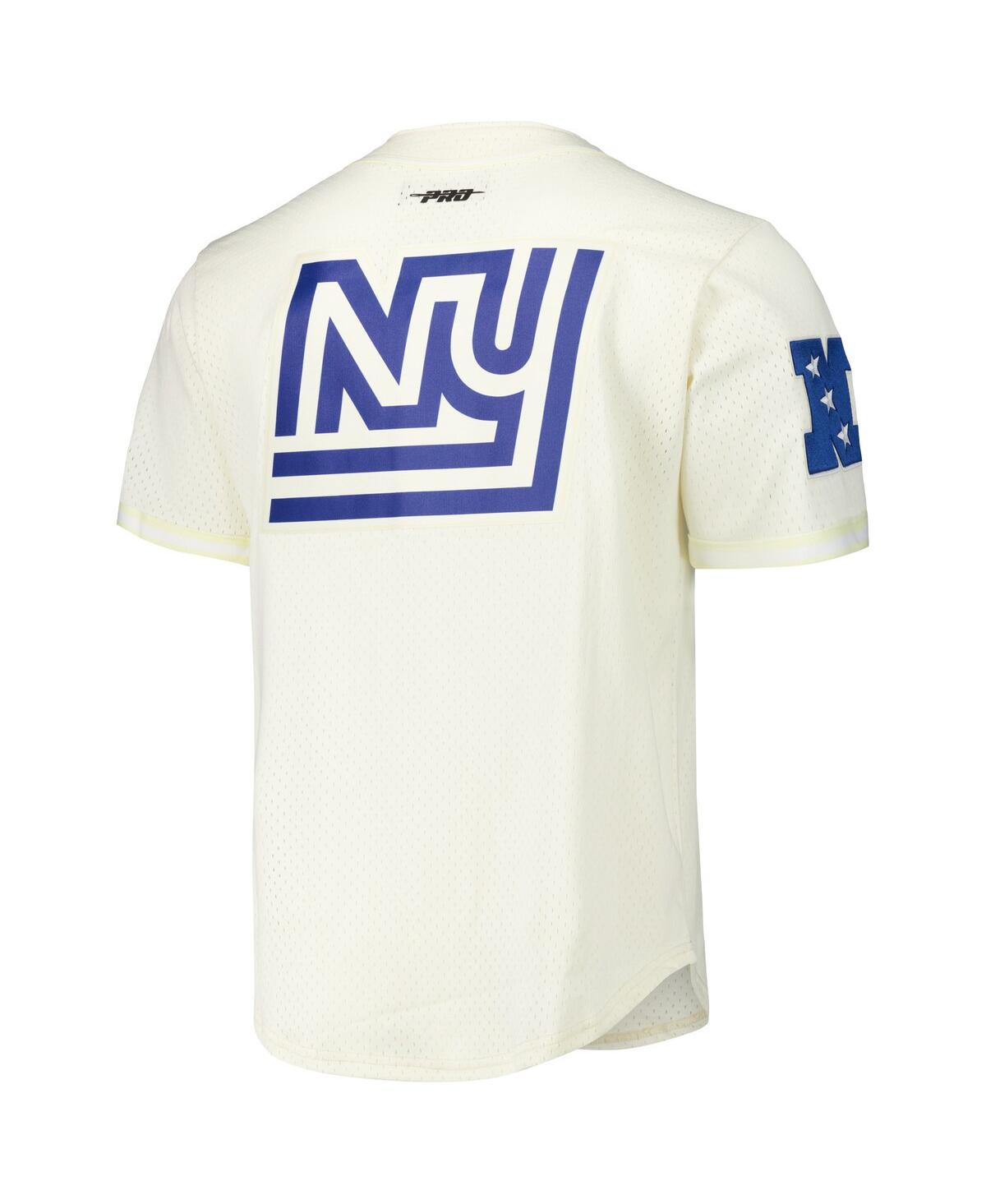PRO STANDARD MEN'S CREAM NEW YORK GIANTS RETRO CLASSIC MESH BUTTON-UP SHIRT 