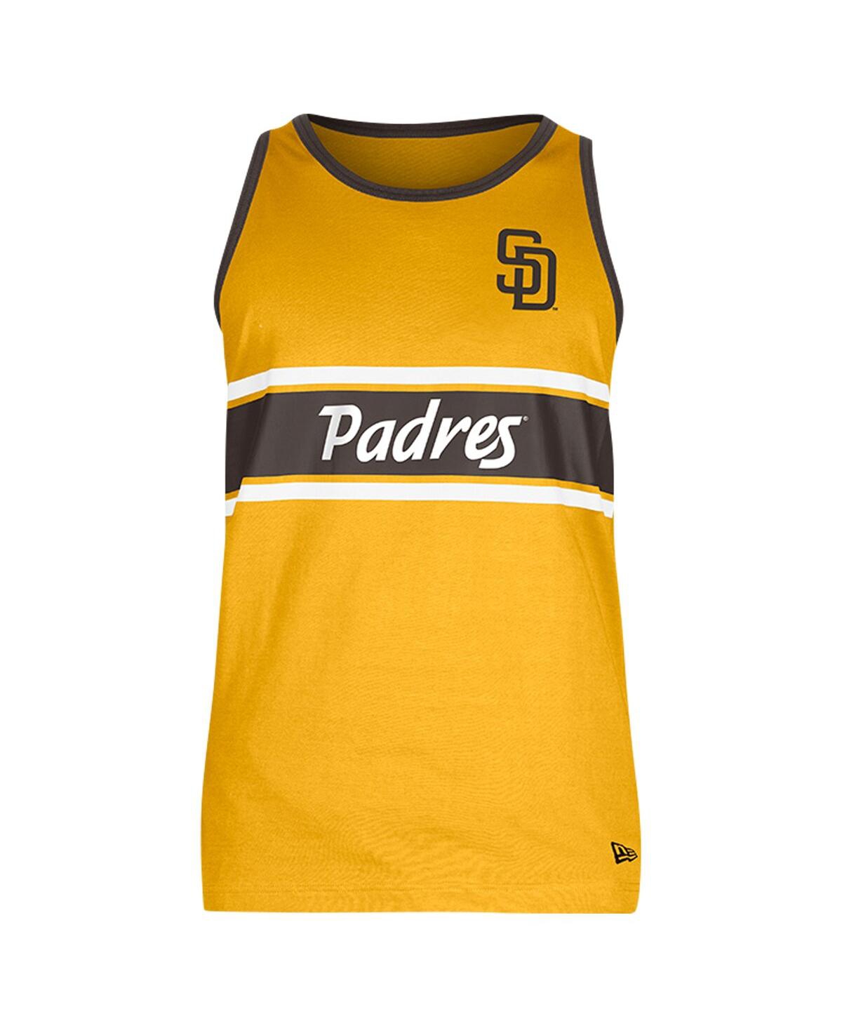 New Era Men'sSan Diego Padres Jersey Ringer Tank Top - Gold