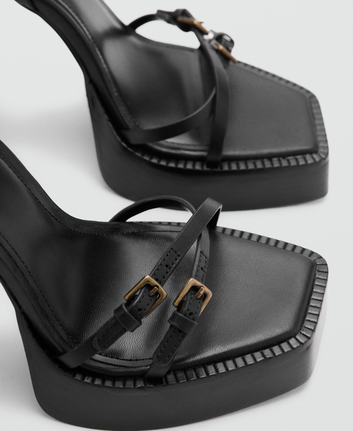 Mango Women's Platform Leather Sandals