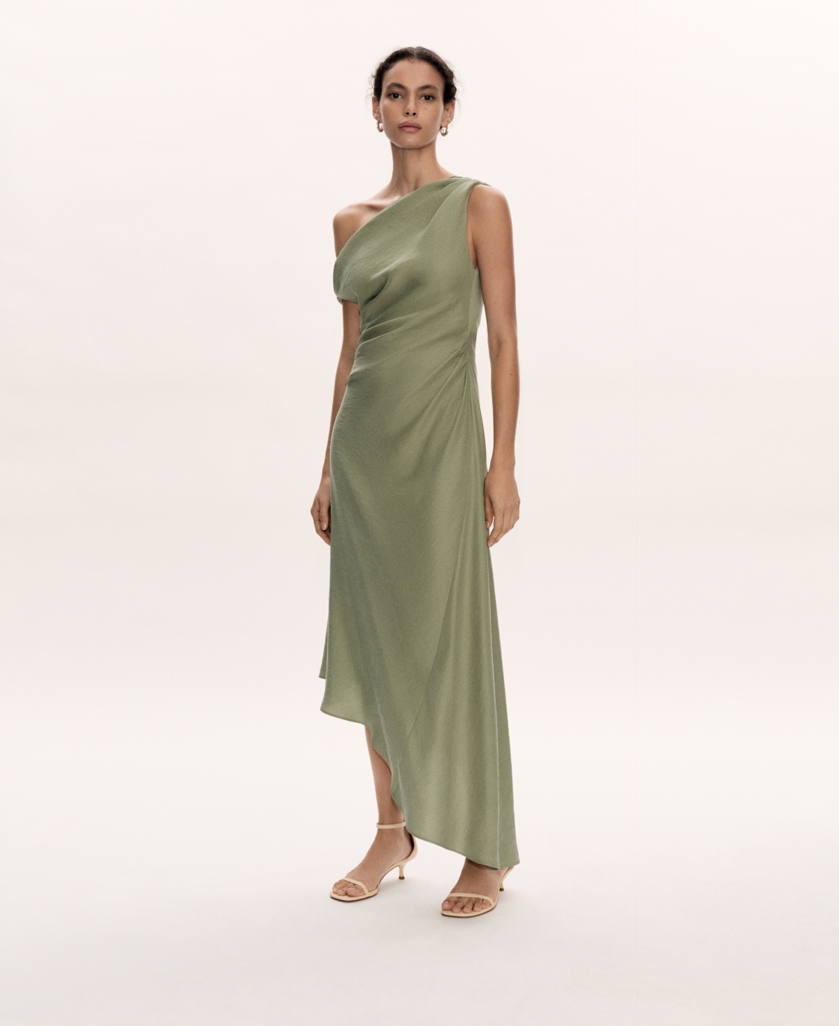 Mango Women's Asymmetrical Pleated Dress