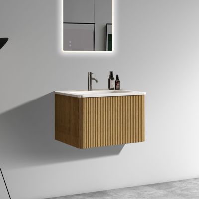  Etna 24" Striped Oak Vanity w/ White Sink