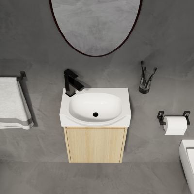 16" Space-Saving Bathroom Vanity with Sink and Storage