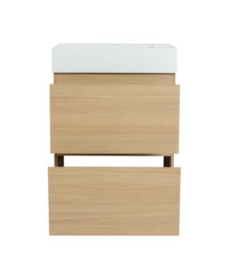 24" Engineered Wood Modern Double Drawer Cabinet Bathroom Vanity with Sink