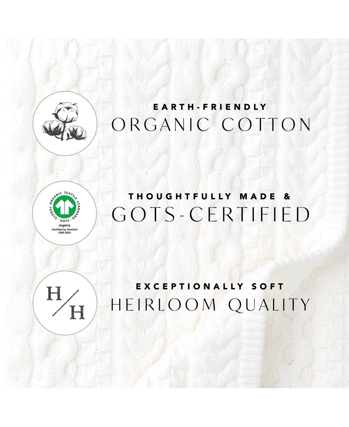 Hope & Henry Baby Girls Organic Cotton Long Sleeve Classic Cable Cardigan Sweater