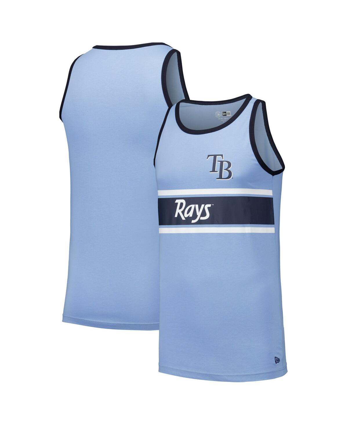 NEW ERA MEN'S LIGHT BLUE TAMPA BAY RAYS JERSEY RINGER TANK TOP 