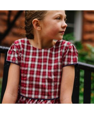 Big Girls Short Sleeve Button Back Schoolgirl Dress