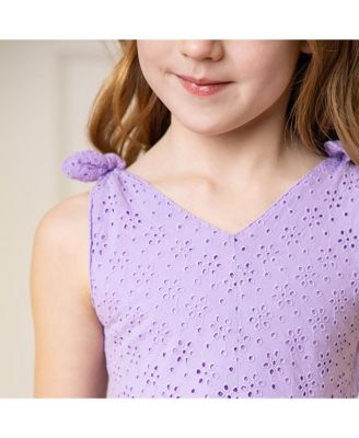 Toddler Girls Sleeveless Bow Shoulder Swing Dress