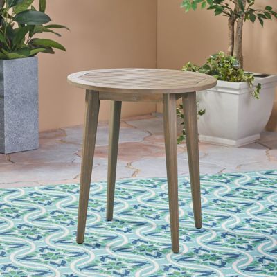 Acacia Wood Bistro Table Modern Outdoor Dining For Two