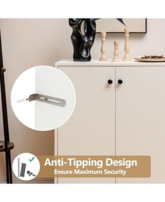 Modern Buffet Sideboard with 2 Pull-out Drawers and Adjustable Shelf for Kitchen-White