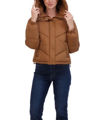 Juniors' Women ' Short Hooded Puffer Jacket